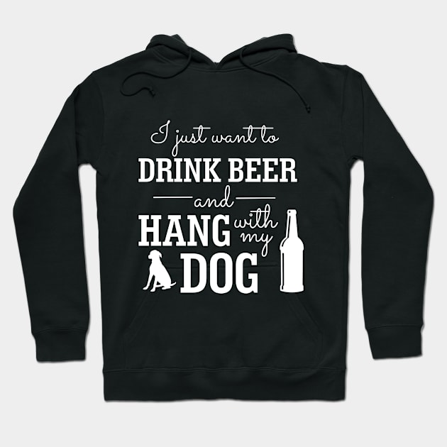 Beer Hang With Dog Canine Funny Humor Hoodie by Mellowdellow